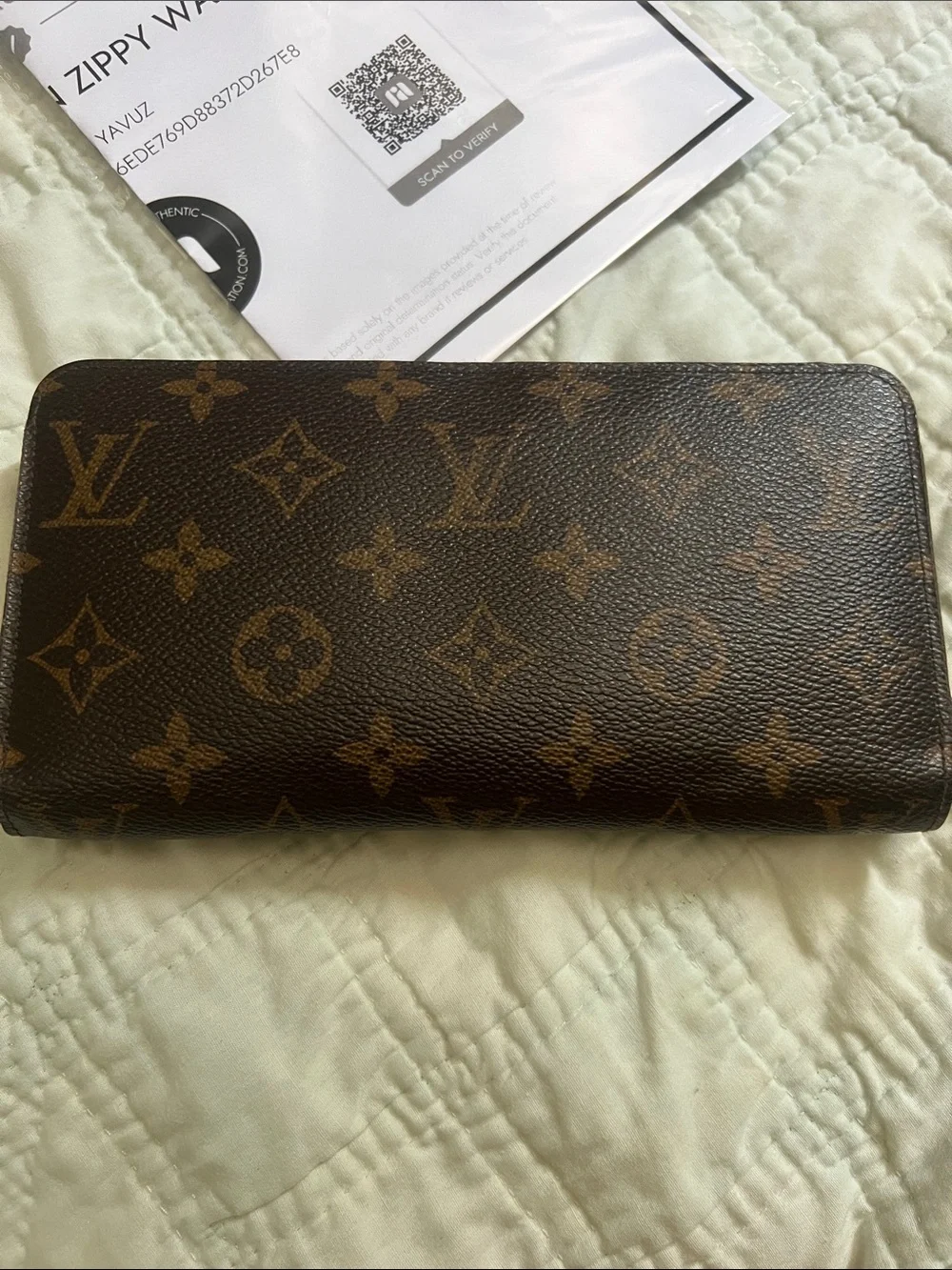 Louis Vuitton Monogram Canvas Zip Around Wallet in Brown